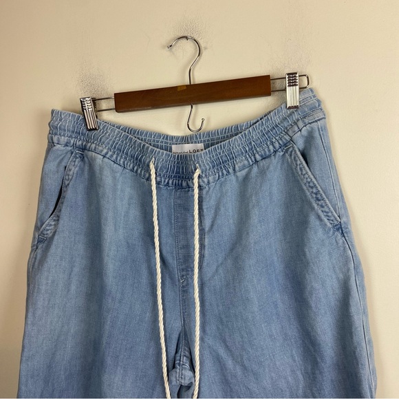 LOFT Women’s Linen Cotton Blend Wide Leg Coastal Cropped Pants Capris Size Large - Picture 2 of 10